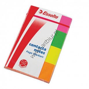 Zakładki indeksujące Esselte Contacta 20x50mm, kolory neonowe 4x40 szt