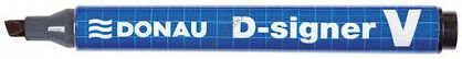 Marker permanentny Donau D-signer V ze ściętą końcówką, gr.linii 4mm