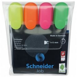 Zakreślacz  Schneider Job, zestaw kolorów 4 szt
