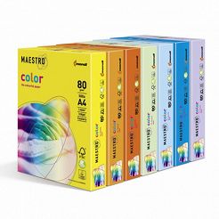 Papier kolorowy A4 80g Mondi Maestro Color, kolory neonowe, 500 arkuszy