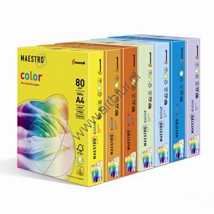 Papier kolorowy A4 80g Mondi Maestro Color, kolory neonowe, 500 arkuszy
