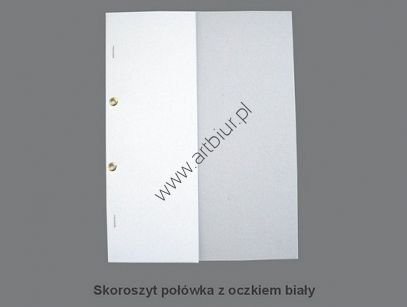 Skoroszyt kartonowy oczkowy A4 biały połówka 1/2 350g  ARO