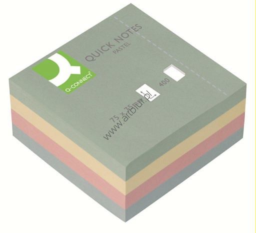 Karteczki samoprzylepne 76x76mm Connect, 4 kolory pastelowe x 100 karteczek
