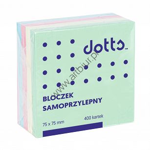 Karteczki samoprzylepne 75x75mm pastelowe Dotts 400 kartek