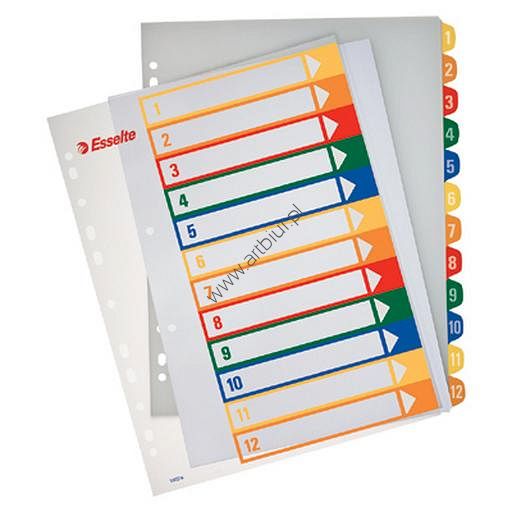 Przekładki do segregatora A4 1-10 kart PP Esselte plastikowe z możliwością nadruku