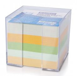 Kostka papierowa 83x83mm, 75mm Donau, kolorowa nieklejona w pudełku plastikowym