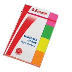 Zakładki indeksujące Esselte Contacta 20x50mm, kolory neonowe 4x40 szt