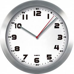 Zegar ścienny aluminiowy srebrny 29,5cm MPM