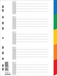Przekładki do segregatora A4 5 kart PP Donau, plastikowe kolorowe