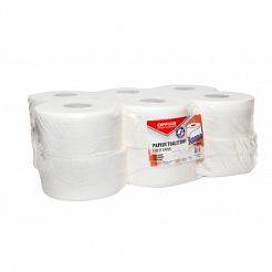 Papier toaletowy celulozowy biały Jumbo, 2-warstwowy, 120m, 12szt., Office Products