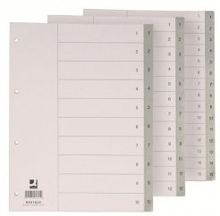 Przekładki do segregatora A4 12 kart PP Q-Connect plastikowe szare 