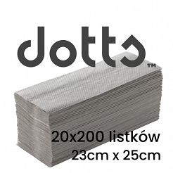 Ręcznik papierowy składany makulaturowy szary Dots ZZ 20x200 listków