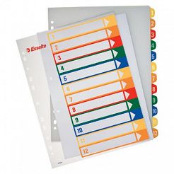 Przekładki do segregatora A4 1-10 kart PP Esselte plastikowe z możliwością nadruku