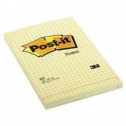 Karteczki samoprzylepne 102x152mm 3M Post-it 662 w kratkę, żółty, 100 kartek
