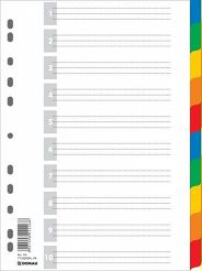 Przekładki do segregatora A4 10 kart PP Donau, plastikowe kolorowe