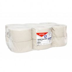 Papier toaletowy makulaturowy szary Jumbo, 1-warstwowy, 120m, 12szt., Office Products