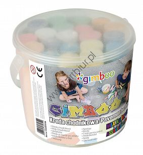 Kreda chodnikowa XXL GIMBOO, 20 szt. w plastikowym wiaderku