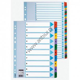 Przekładki do segregatora A4 1-20 kart Esselte kartonowe Mylar 