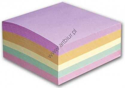 Kostka papierowa 85x85mm, 40mm, kolorowa nieklejona