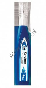 Korektor w piórze Tetis BK003 z metalową płaską końcówką, 12ml