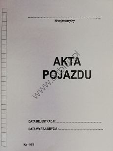 Teczka akt pojazdu A4 350g biała Ks-10/1