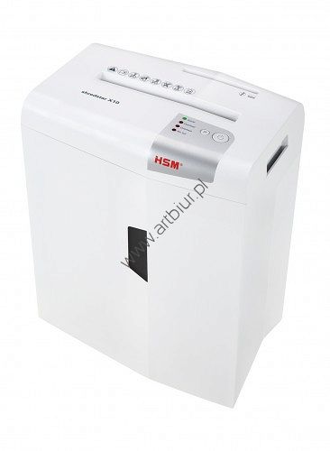 Niszczarka HSM Shredstar X10, ścinki 4,5x30mm, 10 kartek, kosz 20 litrów + olej 250ml 