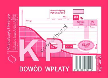 Druk 401-5 KP dowód wpłaty A6, Michalczyk i Prokop