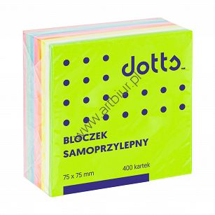 Karteczki samoprzylepne 75x75mm tęczowe Dotts 400 kartek