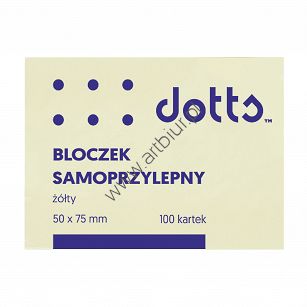 Bloczek samoprzylepny Dotts 50x75 żółty 100 kartek