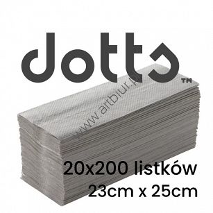 Ręcznik papierowy składany makulaturowy szary Dots ZZ 20x200 listków