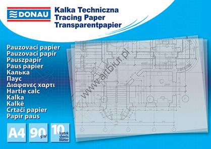 Kalka techniczna A4 Donau 10 ark., 90gsm