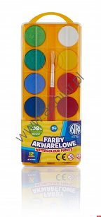 Farby akwarelowe 12 kolorów Astra - fi 30mm