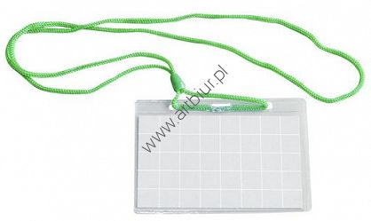 Identyfikator miękki na sznurku Q-Connect rozcięty z boku,  80x110mm