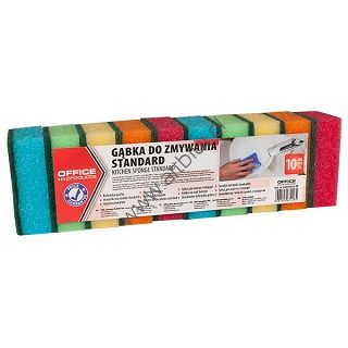 Gąbka do zmywania Office Products 10szt mix kolorów