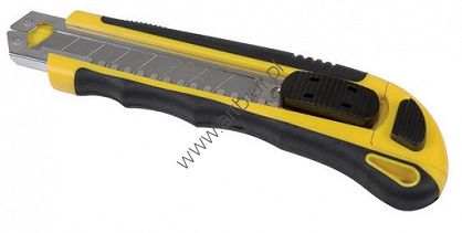 Nóż pakowy Donau profesjonal 100/18mm żółto-czarny 