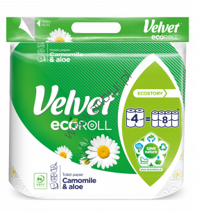 Papier toaletowy Velvet Ecoroll rumianek & aloes 4 rolki