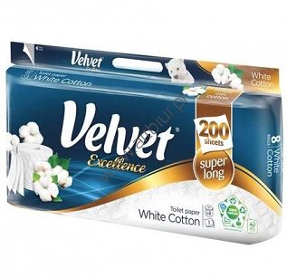 Papier toaletowy biały Velvet excellence super long 8 rolek