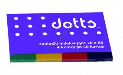 Zakładki indeksujące 20x50mm transparentne Dotts  4 kolory po 40 kartek