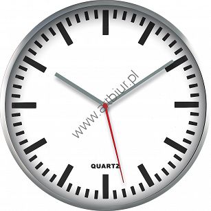 Zegar ścienny aluminiowy srebrny 29,5cm MPM